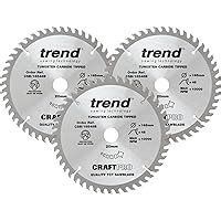 Trend CraftPro TCT Sawblades Triple Pack For Wood 165mm Diameter 20mm