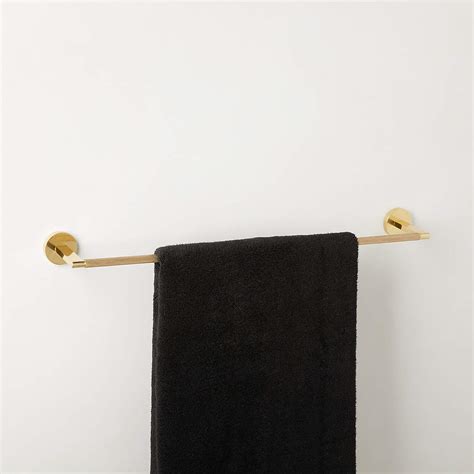 Nicolo Knurled Polished Unlacquered Brass Towel Bar 24 Reviews Cb2 Canada