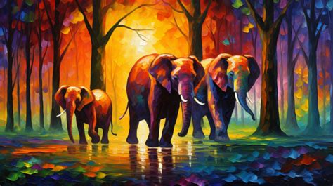 Three Elephants On A Walk – Diamond Painting