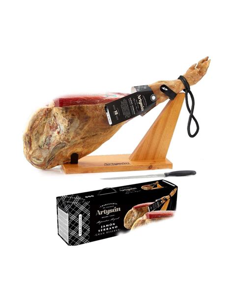 Coffret Jambon Serrano GRAN RESERVA Entier Avec Os Support Et Couteau