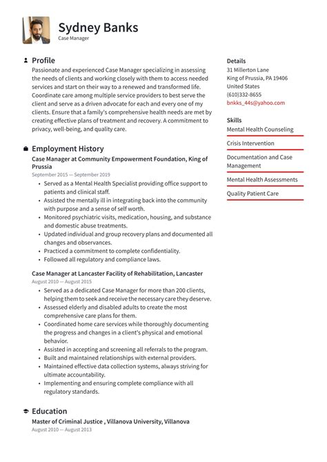 Case Manager Resume Examples Templates Resume Io