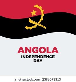 Angola Independence Day Poster Vector Illustration Stock Vector