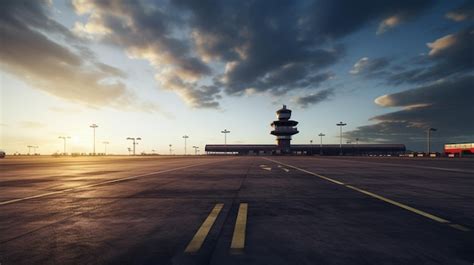 Premium AI Image | the airport terminal at night with a lot of lights