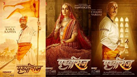 Prithviraj First Character Posters Akshay Kumar Manushi Chhillar Sanjay Dutt Sonu Sood Out