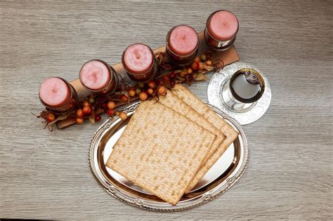 Premium Photo Wine And Matzoh Jewish Passover Bread Passover Matzo