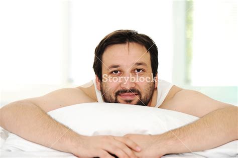 Man In Sleeping Bed Morning Time Royalty Free Stock Image Storyblocks