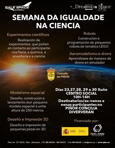 Piñor realizará no programa concilia a Semana da Igualdade na Ciencia