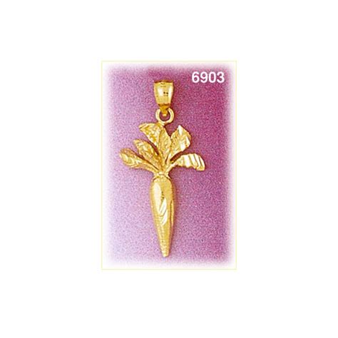 14K Gold Carrot Pendant