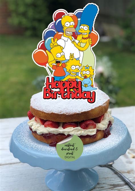 Print And Cut The Simpsons Cake Topper And Cake Topper Etsy Uk