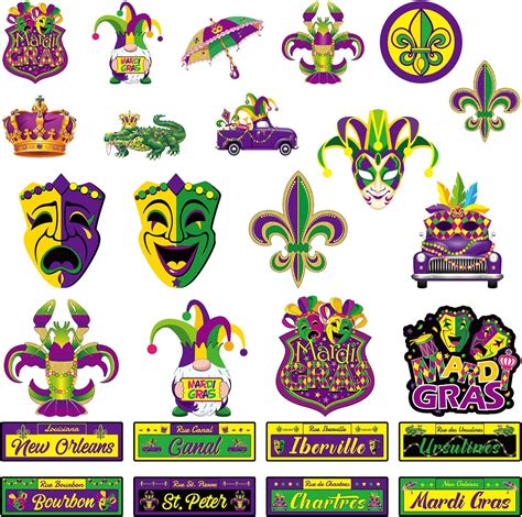 6 Pcs Large Comedy Tragedy Face Cutouts Mardi Gras