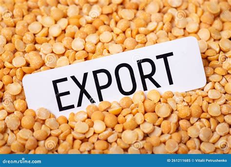 Paper With Inscription Export On Peas Stock Image Image Of Vegetarian