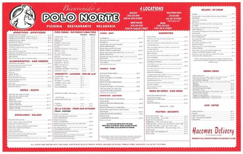 Menu at Polo Norte Hialeah pizzeria, Hialeah, 2050 W 56th St