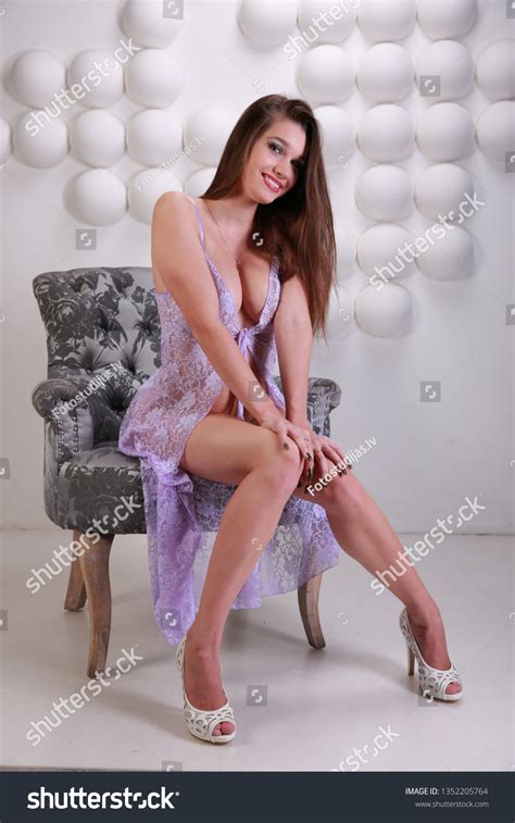 Sexy Brunette Beautiful Woman Posing Lingerie Stock Photo Shutterstock