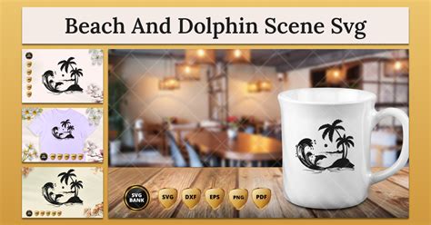 Beach And Dolphin Scene SVG MasterBundles