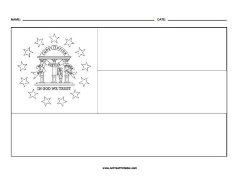 Georgia State Flag Coloring Page Free Printable