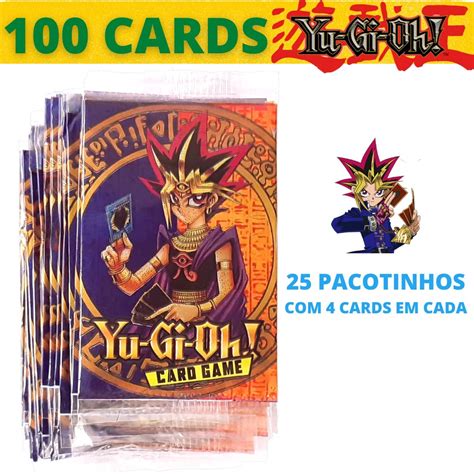 100 CARDS CARTINHAS Yu Gi Oh 25 Pacotinhos Shopee Brasil