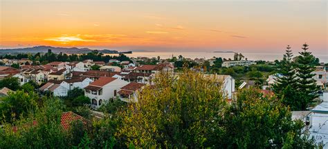 Acharavi, the "small town" on the north coast of Corfu