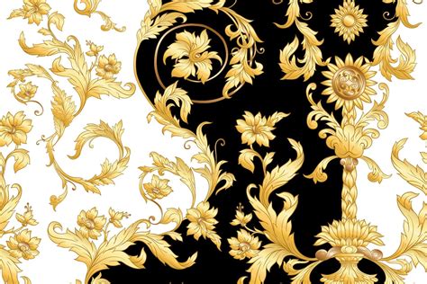 4 Golden Baroque Seamless Patterns Background Patterns Seamless