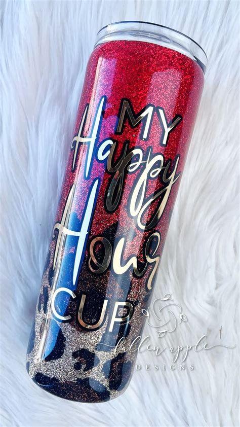 Red To Leopard Print Custom Glitter Tumbler Tumbler Cups Diy Glitter