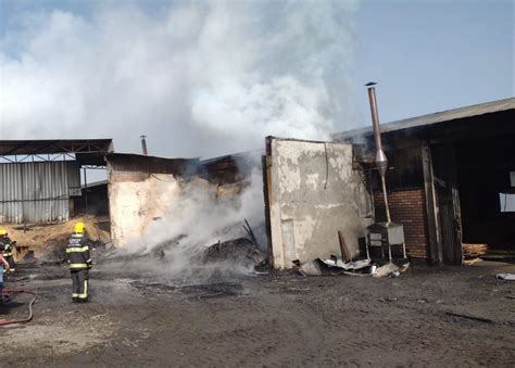 Incêndio em estufa de uma empresa de madeira ViaTV