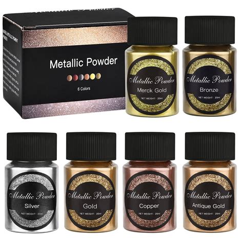 6 Color 20ml Metallic Resin Pigments Gold Silver Color Pearlescent