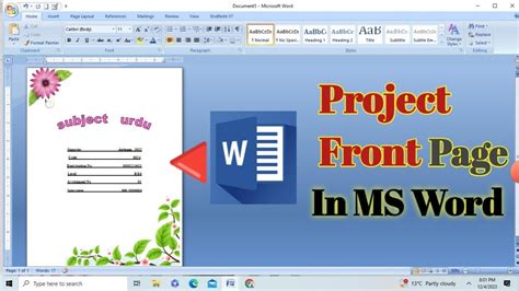 How To Create A Project Front Page In Microsoft Word Cover Page