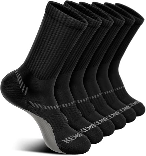 Bulliant Compression Socks For Men 6pairs Athletic Crew Socks Cushioned For Men Sports Running