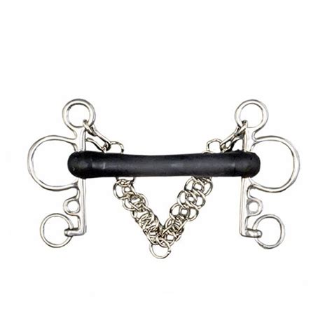 Pelham Pour Cheval En Inox Avec Caoutchouc Souple Tattini Neutre 12