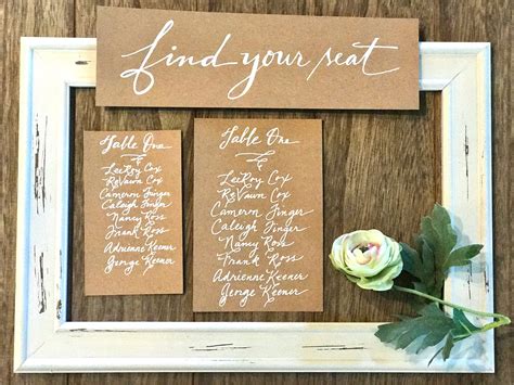 Handwritten Wedding Seating Chart Cards And Find Your Seat Etsy