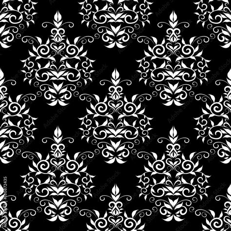 Black And White Floral Damask Pattern