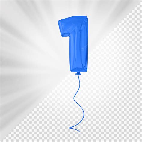 Premium PSD | Blue balloon number 1