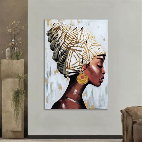 African Woman Canvas Painting, African Woman Painting, Ethnic Art ...