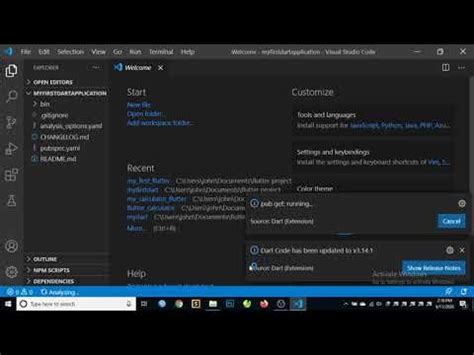 How To Create And Run Dart Application In Visual Studio Code Youtube