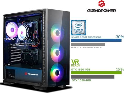 Gizmopower High Performance Gaming Pc Computer Desktop Intel Core I5 9400f Cpu Gtx 1650 4gb