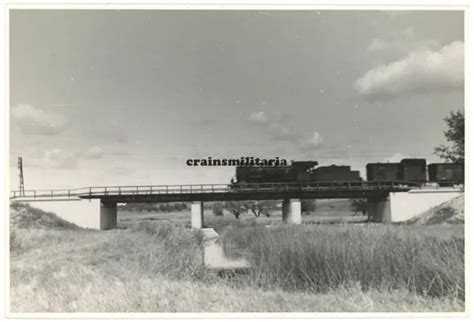 ORIG RIESEN FOTO Reichsbahn Dampflok Lokomotive auf Brücke in