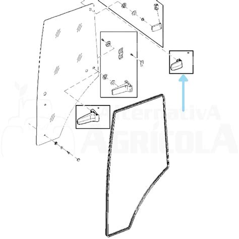 Bisagra Superior de plástico puerta Izquierda AL179829 John Deere S 6000