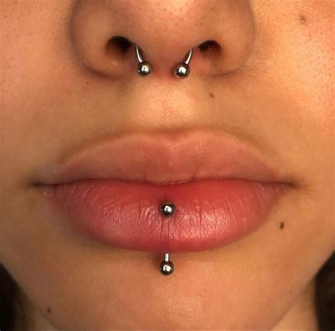 Vertical Labret Nose Piercing Jewelry Mouth Piercings Body Jewelry