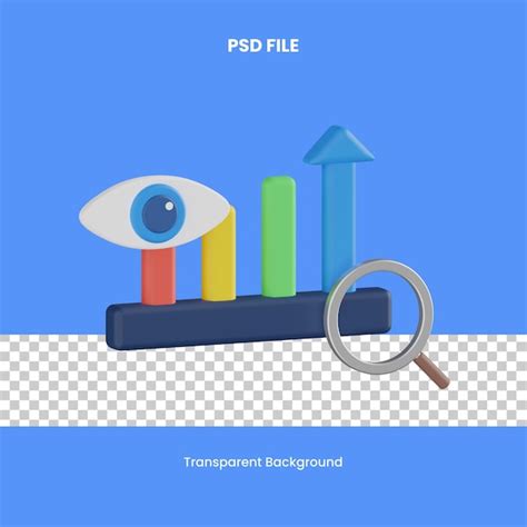 Premium PSD Analysis Insight 3d Rendering Icon Illustration Analytics