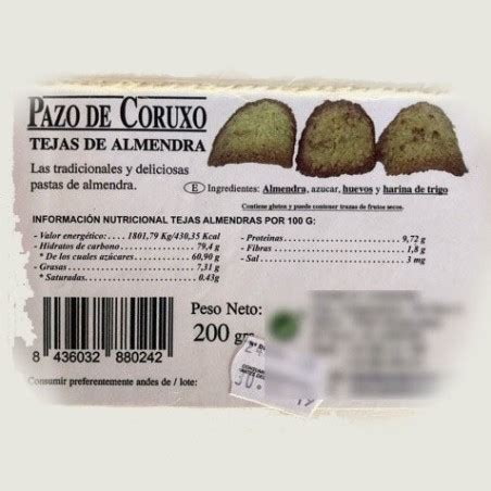 Tejas De Almendra Pazo De Coruxo Delicias Artesanas