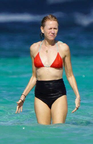 Naomi Watts In A Red And Black Bikini On The Beach In St Barts 12 31