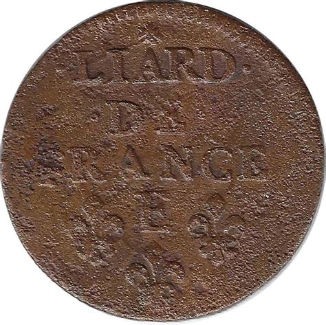 LOUIS XIV 1643 1715 LIARD DE FRANCE 1655 E Meung Sur Loire TB