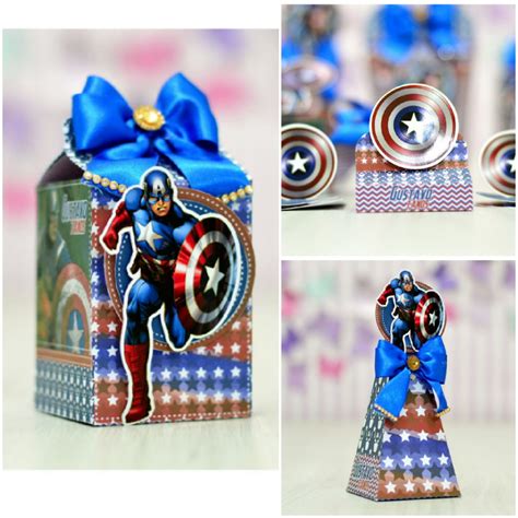 Kit Festa 30 Lembrancinhas Personalizadas Capitão America Elo7