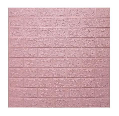 Painel Placa 3D Tijolo Rosa Espuma Adesiva 77 X 70 Parede Fact