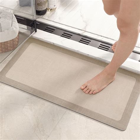 Color Geometry Diatomite Bathroom Rug Quick Dry X Bathroom Mat