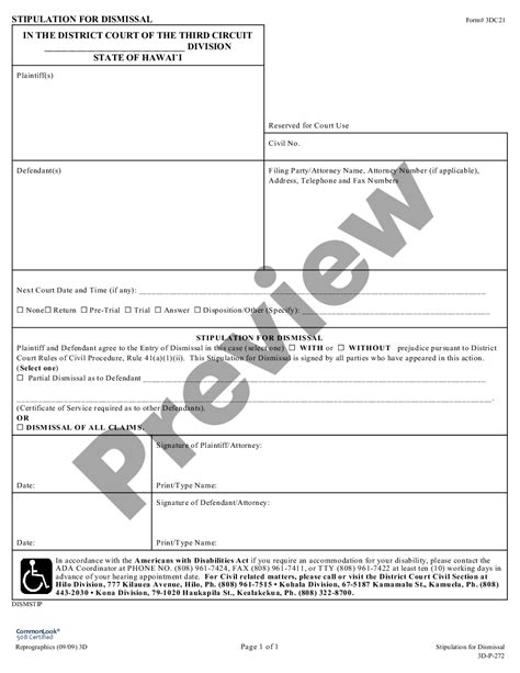 Hawaii Stipulation For Dismissal US Legal Forms