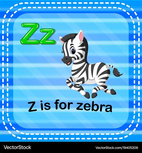 Flashcard Letter Z Is For Zebra Royalty Free Vector Image