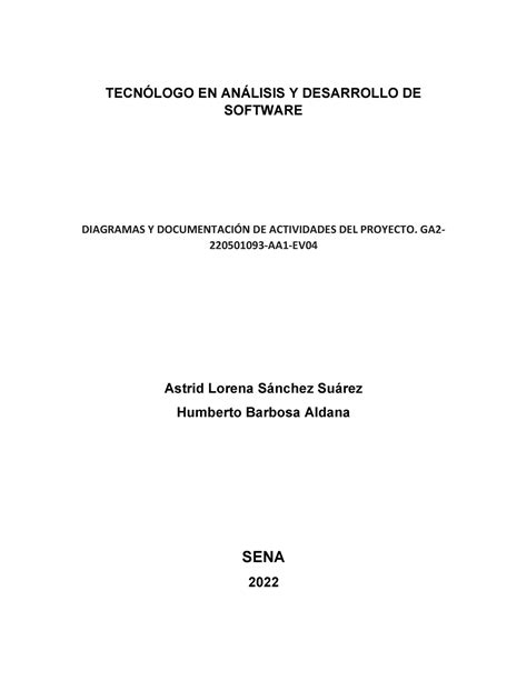 Diagramas y documentación de actividades del proyecto GA2 220501093