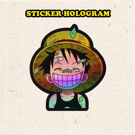 Jual Stiker Hologram Anime Luffy Kecil One Piece Ukuran 6 Cm Shopee