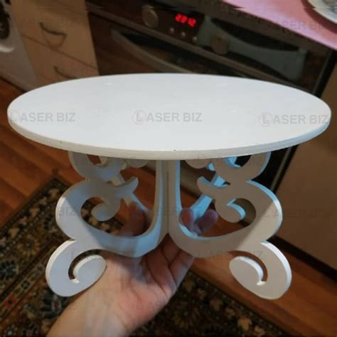 Круглая подставка для пирожных резные ножки » maket.LaserBiz.ru ...