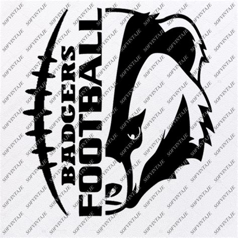 Badgers Football Svg File Badger Mascot Svg Football Team Mascot